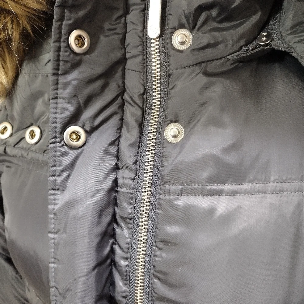 Michael Kors M Parka Long Puffer Coat Women Gray Down Hooded WINTER JACKET